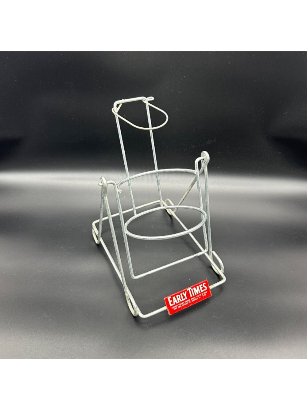 Vintage Early Times Whiskey Bottle Holder Rack Swing Wire Caddy Display Bourbon